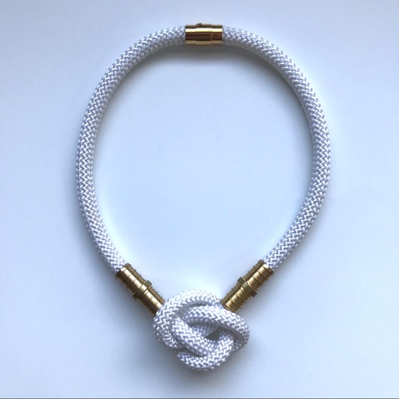 Jewelry White Rope Necklace With Brass Pieces Poshmark